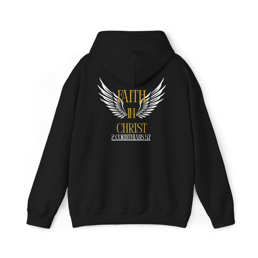 Faith in Christ Hoodie — Winged Cross Christian Sweatshirt